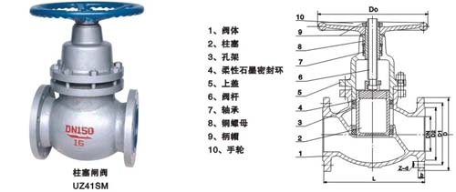 UZ41H柱塞闸阀 - 上海奇高阀门制造有限公司