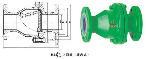 H44F46衬氟旋启式止回阀 - 上海奇高阀门制造有限公司